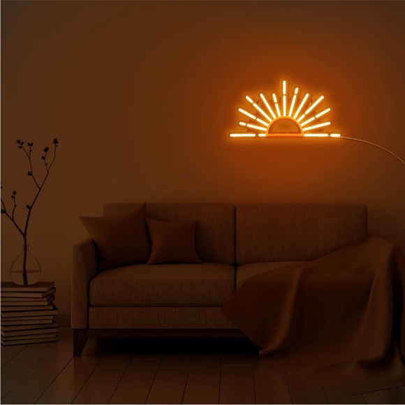 Neon Sunrise Sunset Orange LED Light Wall Room Teen Poolside Cute Bedroom Decor - Picture 5 of 6